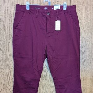 St. John's Bay Plus Women's Relaxed Fit Girl Friend Chino Pant - Maroon